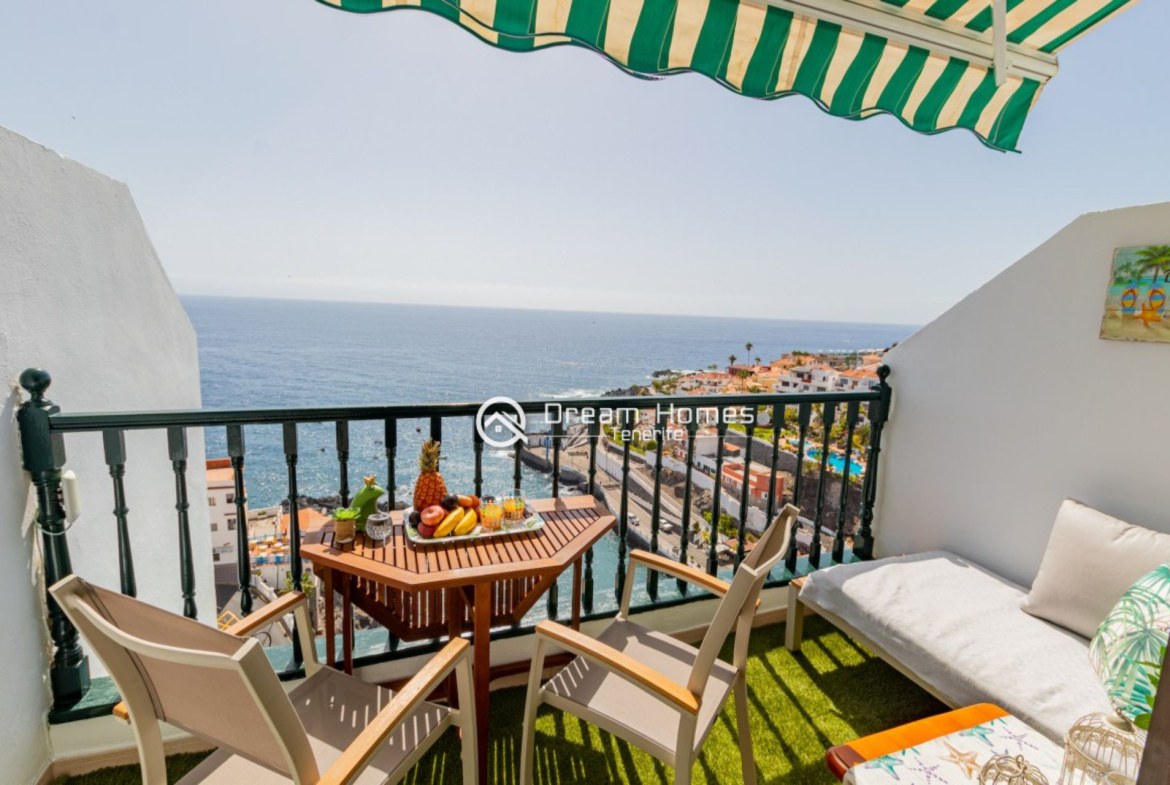 Santiago Beach Studio Apartment, Puerto de Santiago Terrace Real Estate Dream Homes Tenerife