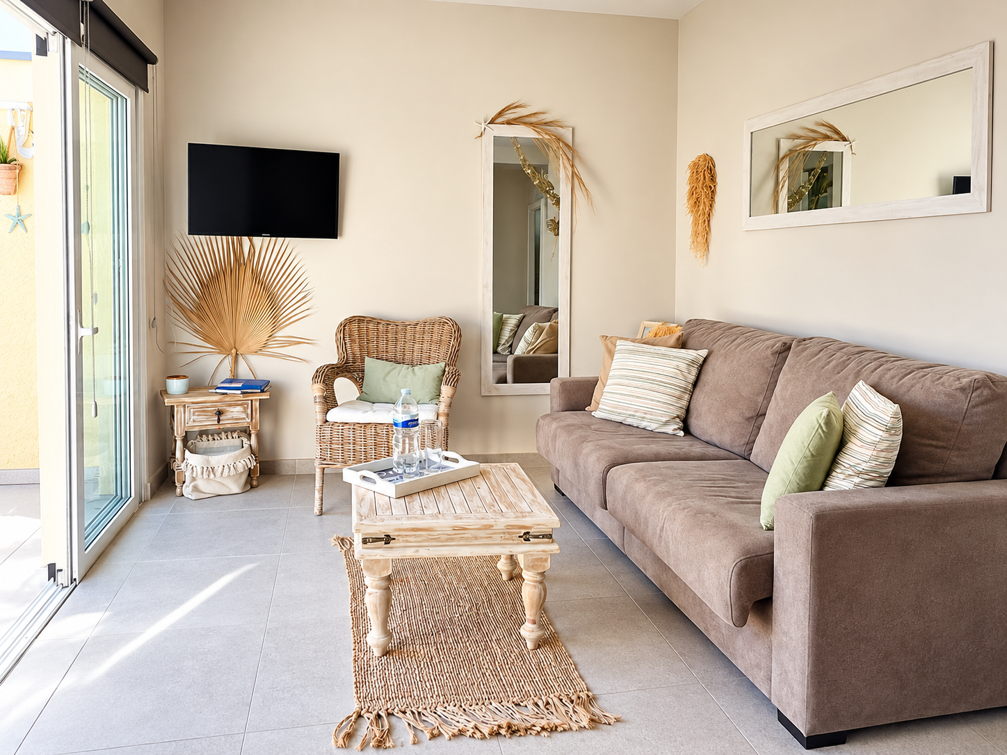 Bright Coastal Boho Living Room