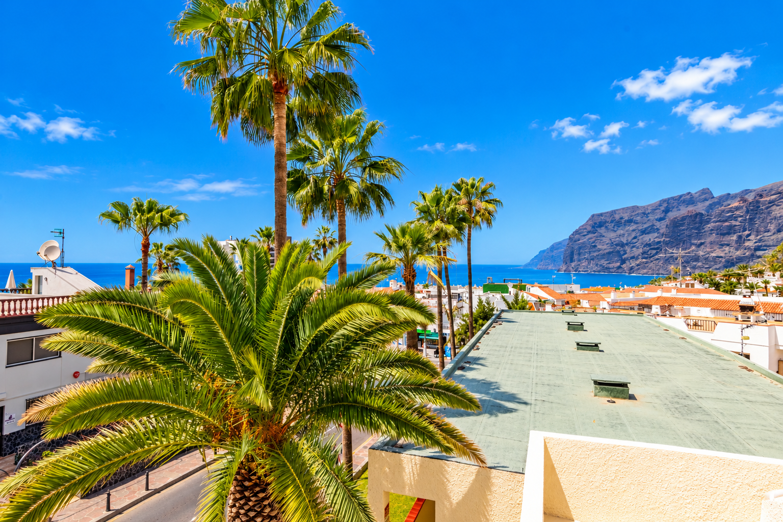 Tropical Seaside Town and Cliffs