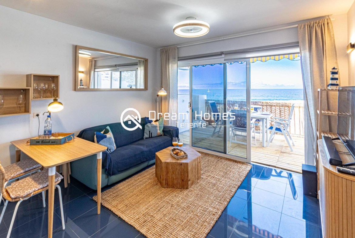 Oceanfront Oasis Two Bedroom Apartment in Los Gigantes Living Room Real Estate Dream Homes Tenerife