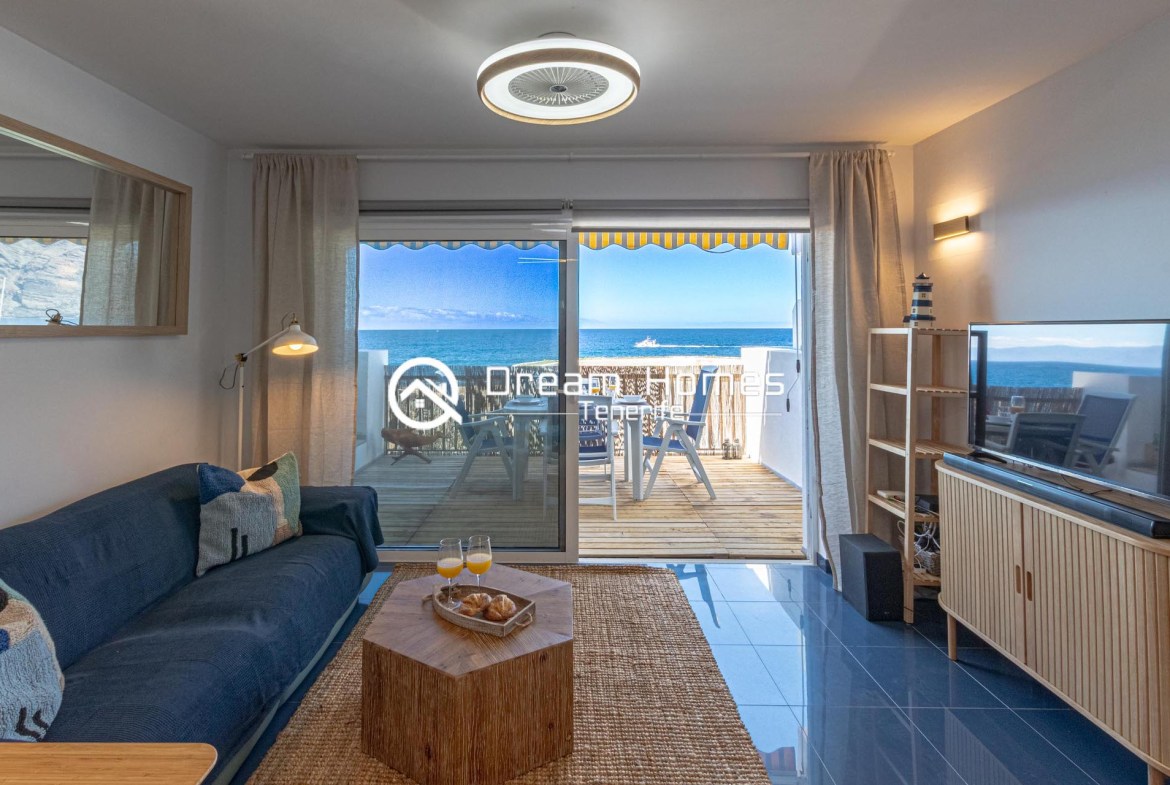 Oceanfront Oasis Two Bedroom Apartment in Los Gigantes Living Room Real Estate Dream Homes Tenerife