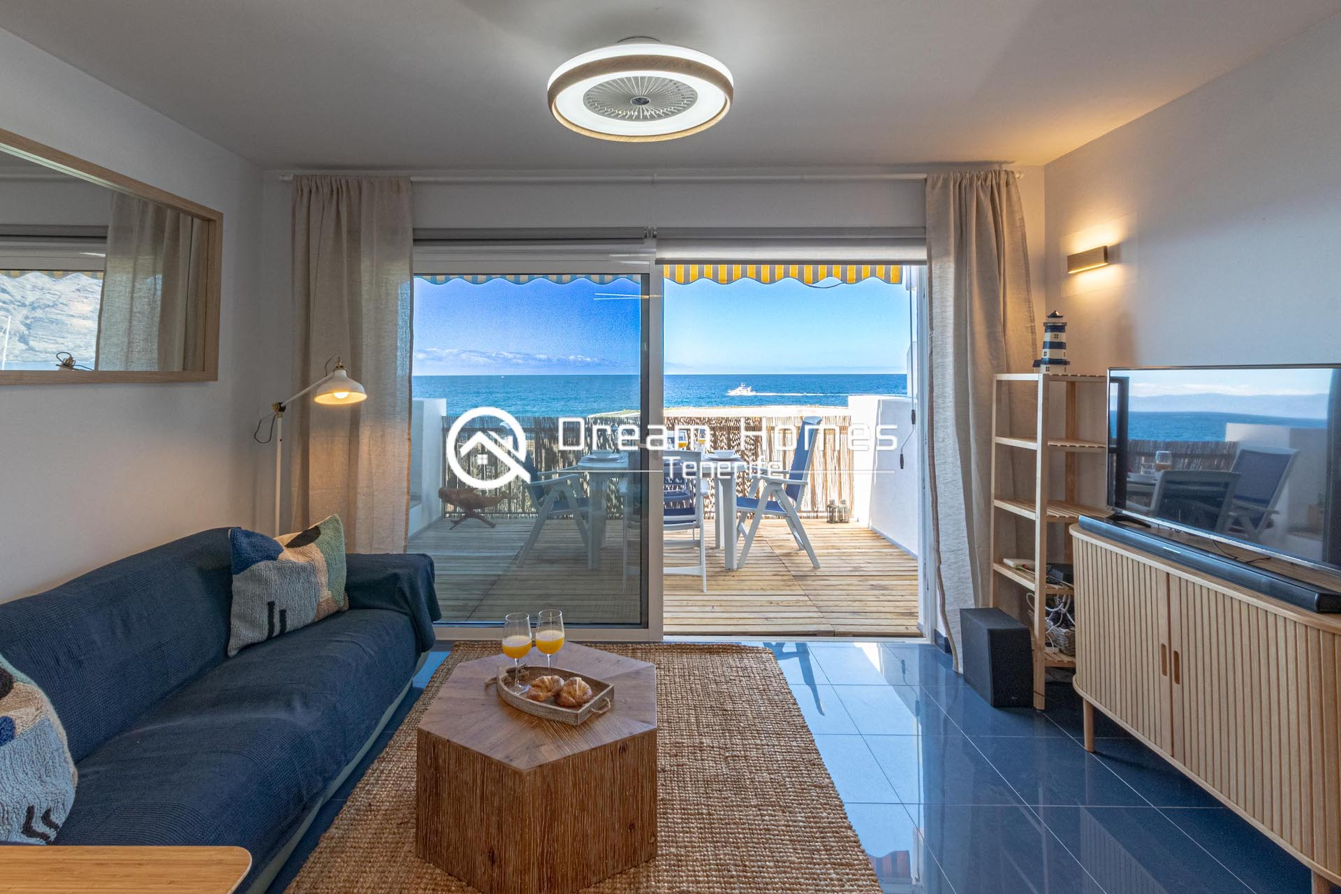 Oceanfront Oasis Two Bedroom Apartment in Los Gigantes Living Room Real Estate Dream Homes Tenerife