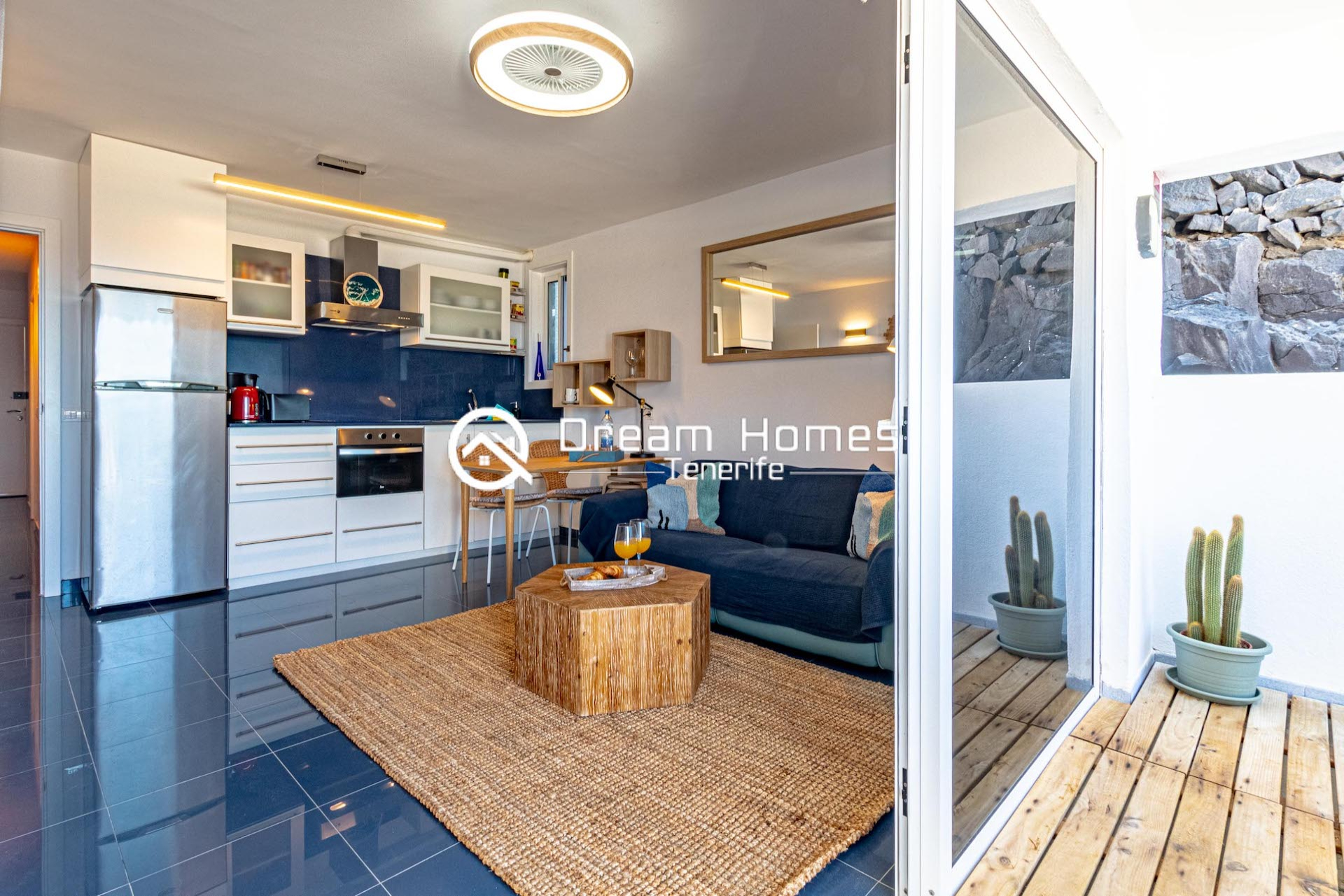 Oceanfront Oasis Two Bedroom Apartment in Los Gigantes Living Room Real Estate Dream Homes Tenerife