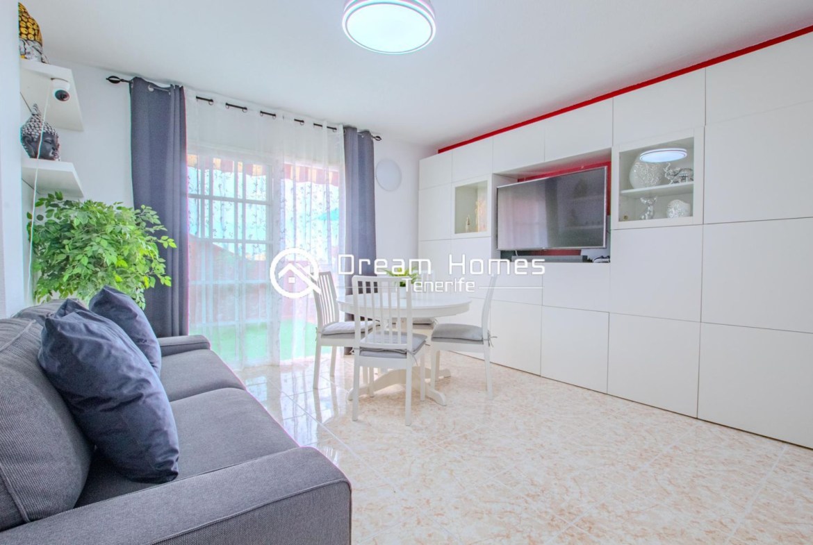 Cozy 1-Bed Penthouse with a View Living Room Real Estate Dream Homes Tenerife