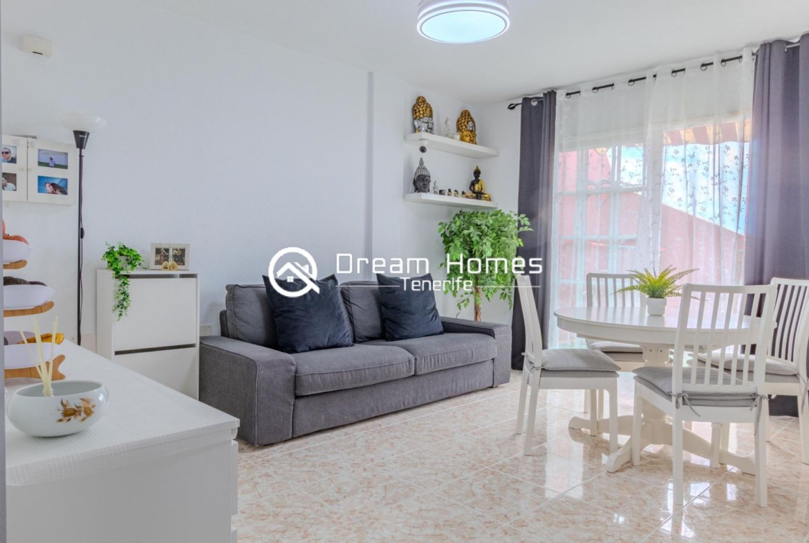Cozy 1-Bed Penthouse with a View Living Room Real Estate Dream Homes Tenerife