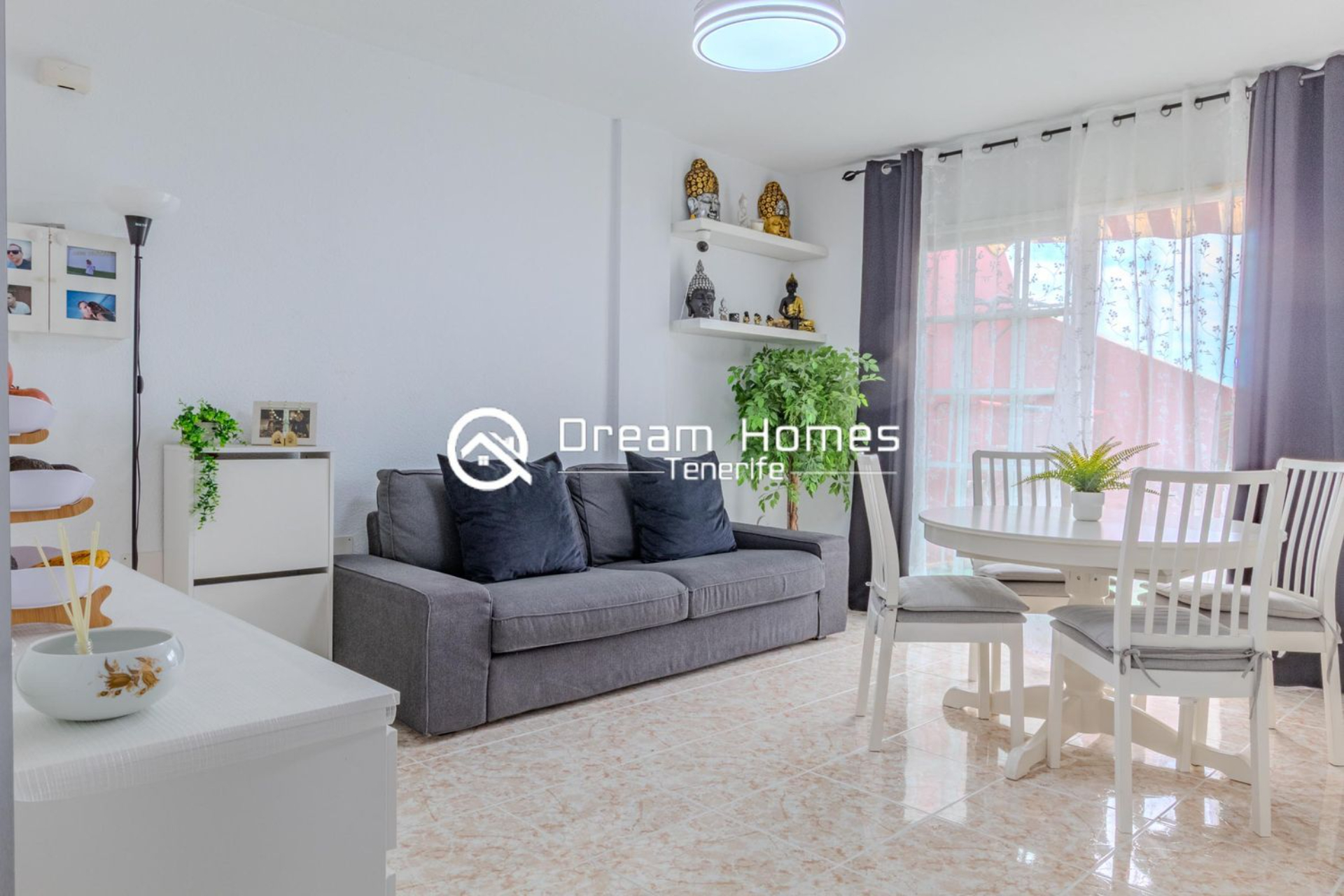 Cozy 1-Bed Penthouse with a View Living Room Real Estate Dream Homes Tenerife