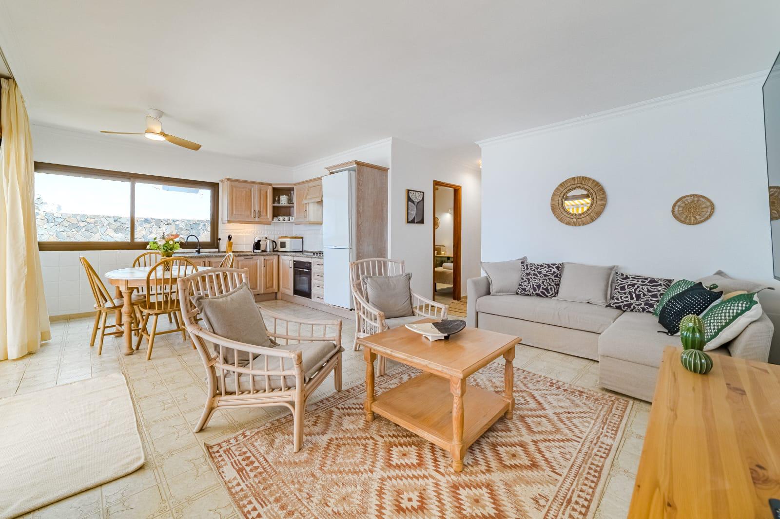 For Holiday Rent Two Bedroom Apartment Ocean View Terrace Swimming Pool Puerto de Santiago Los Gigantes 40 Sunset Dreams by Dream Homes Tenerife Living Room Real Estate Dream Homes Tenerife