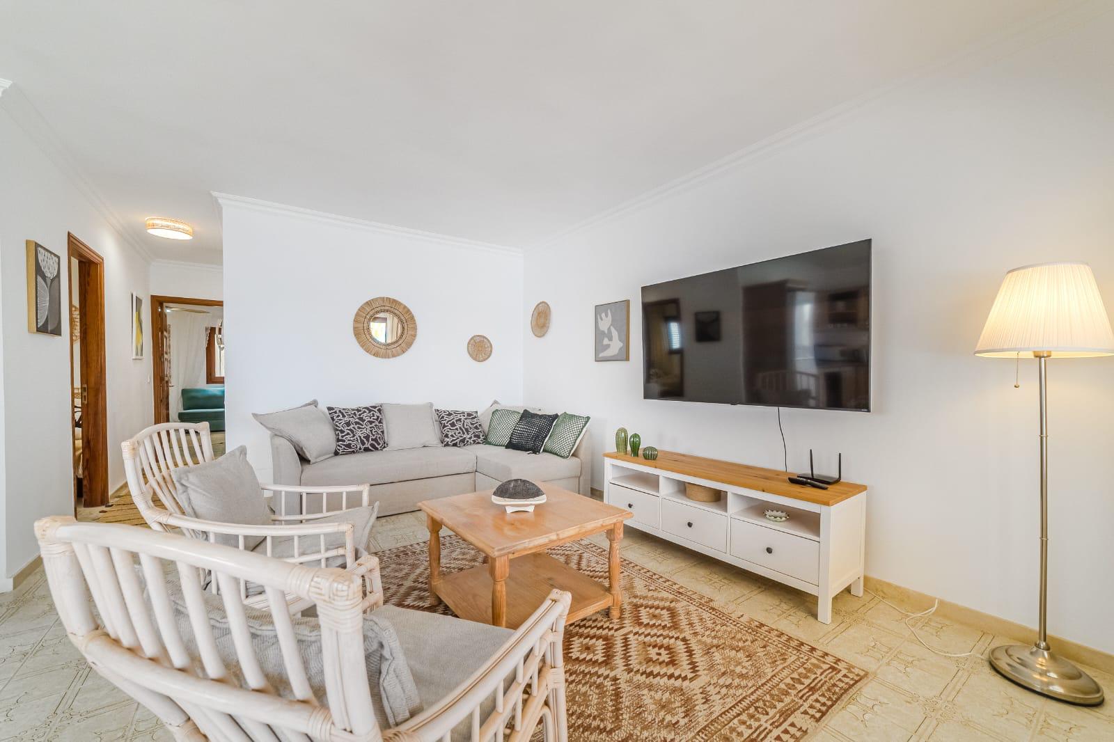 For Holiday Rent Two Bedroom Apartment Ocean View Terrace Swimming Pool Puerto de Santiago Los Gigantes 43 Sunset Dreams by Dream Homes Tenerife Living Room Real Estate Dream Homes Tenerife