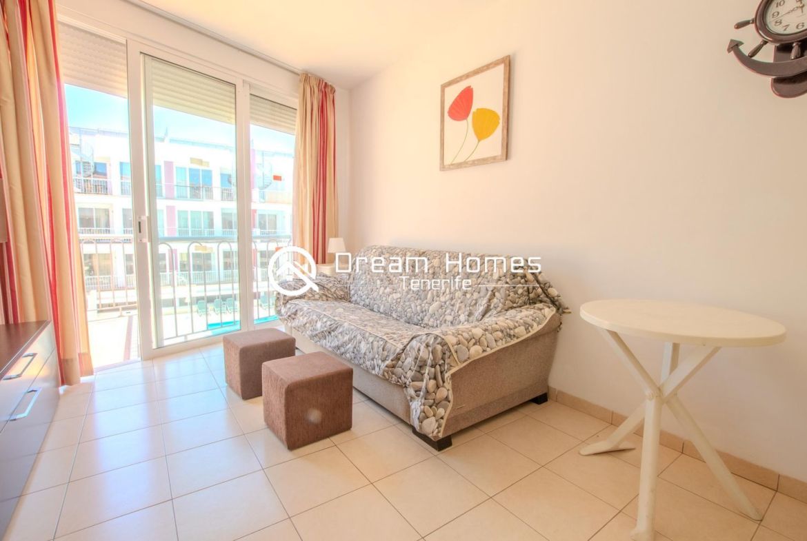 Lovely 1BR Apartment in Complex Living Room Real Estate Dream Homes Tenerife