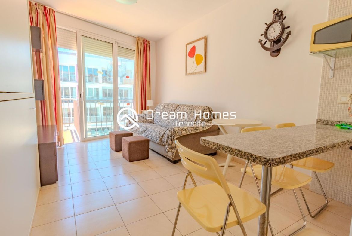 Lovely 1BR Apartment in Complex Living Room Real Estate Dream Homes Tenerife